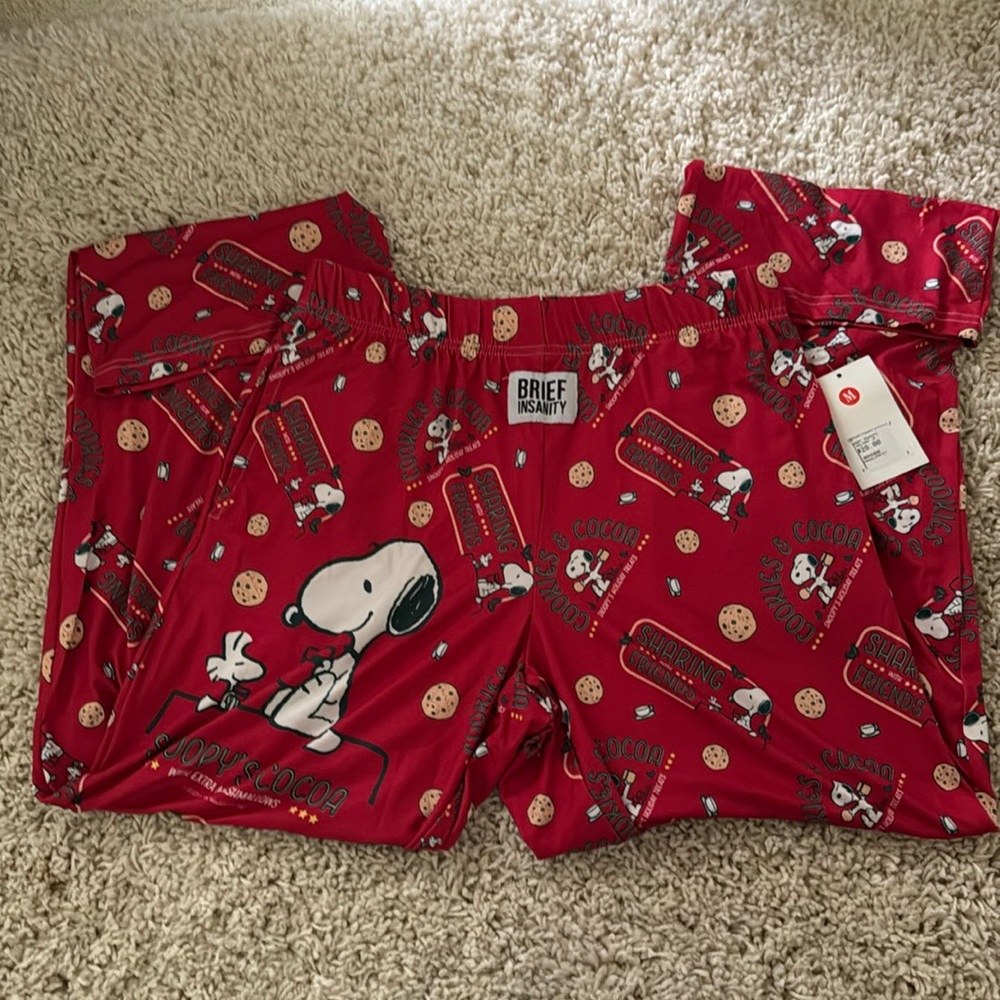 NWT Red Brief Insanity Snoopy Cookies & Cocoa Pajama Pant - Unisex M